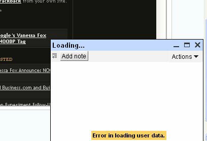google notebook error